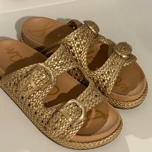 Sam Edelman Gold Woven Sandals